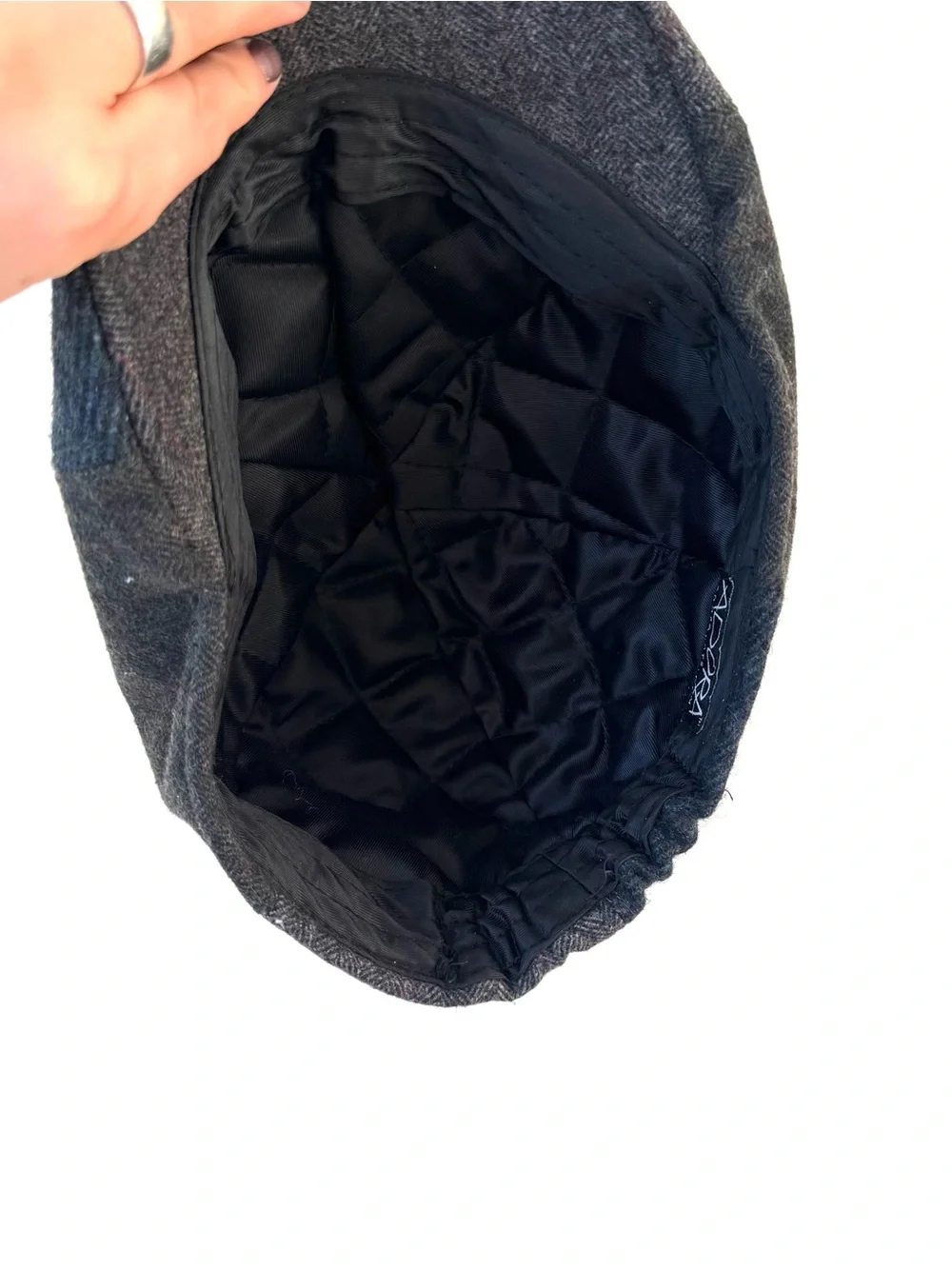 Vintage Adora Wool Blend Flat Cap Patchwork